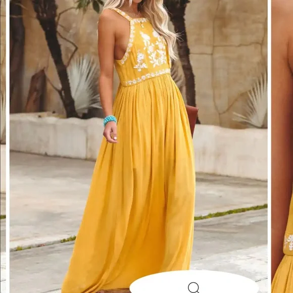 VICI CLUB TROPICANA EMBROIDERED MAXI DRESS - Picture 3 of 7